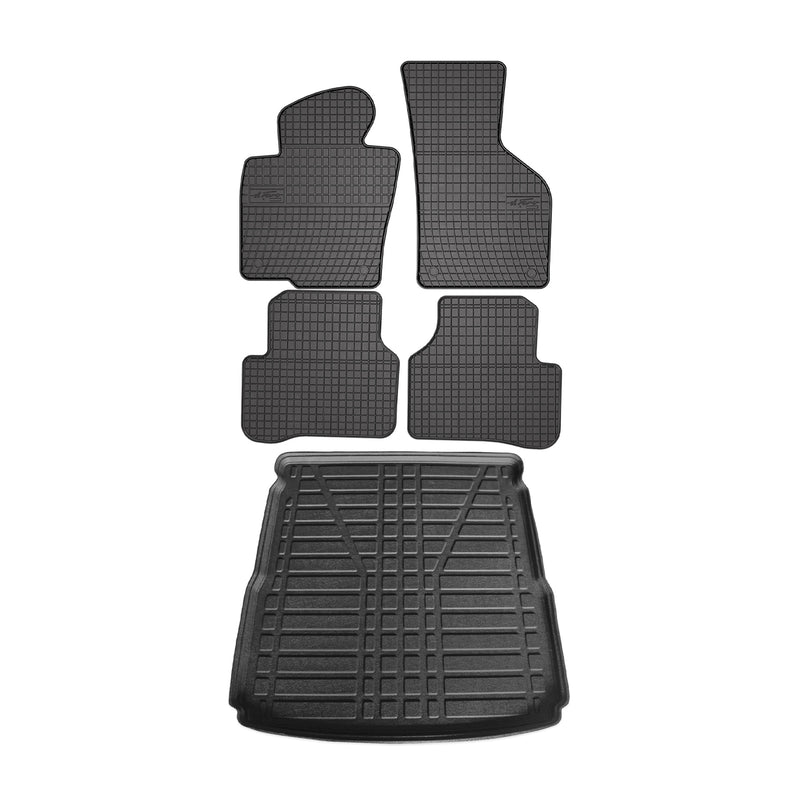 Kit Tapis de sol et coffre pour VW Passat 2005-2010 TPE Noir