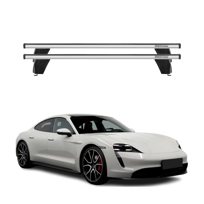 Menabo Barres De Toit Transversales pour Porsche Taycan 2019-2025 Gris Alu