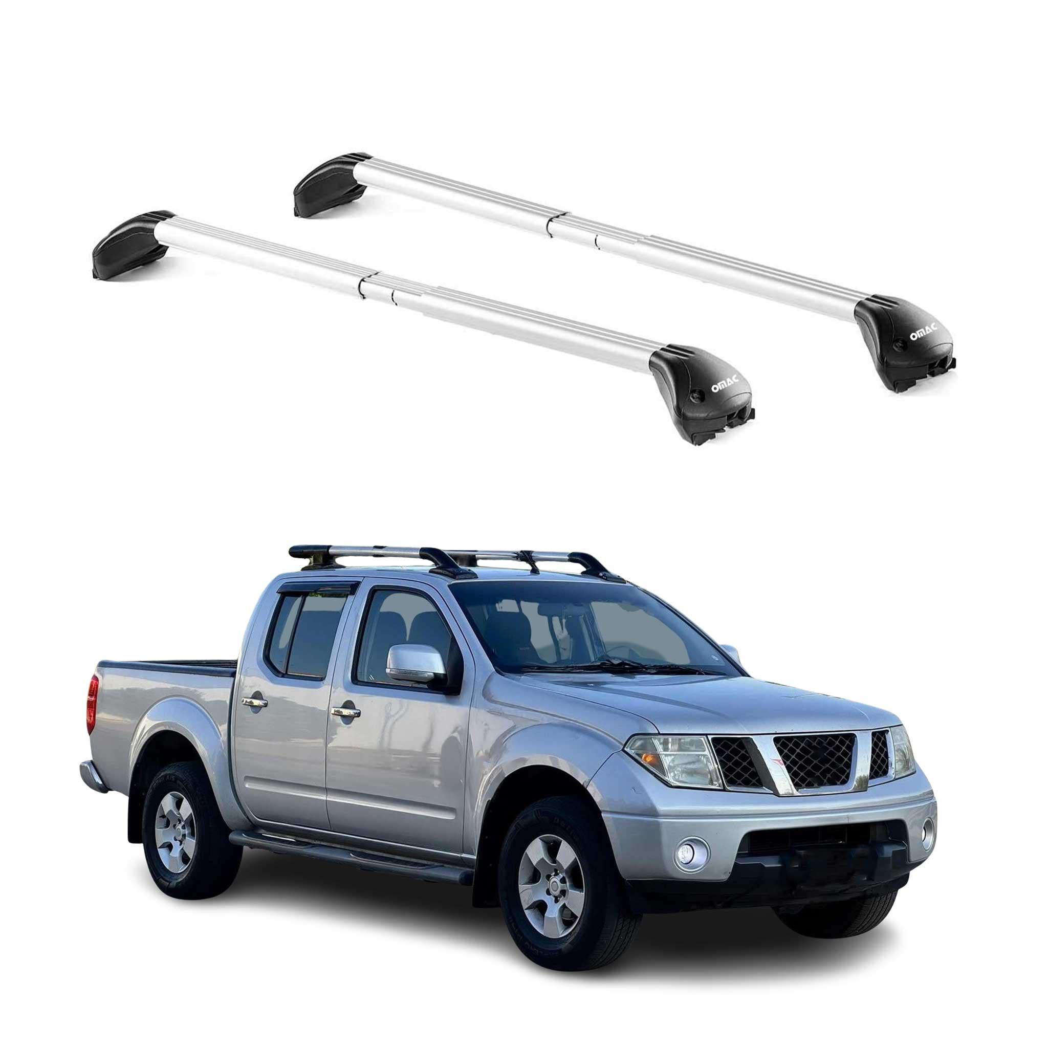Barres de toit pour Nissan Navara 2004-2025 4P Gris Argenté 2 pièces ABE