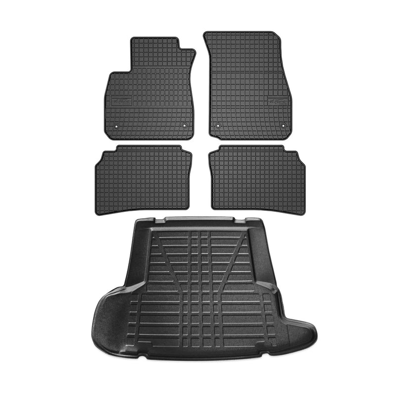 Kit Tapis de sol et coffre pour Peugeot 206 2007-2012 Berline TPE Noir