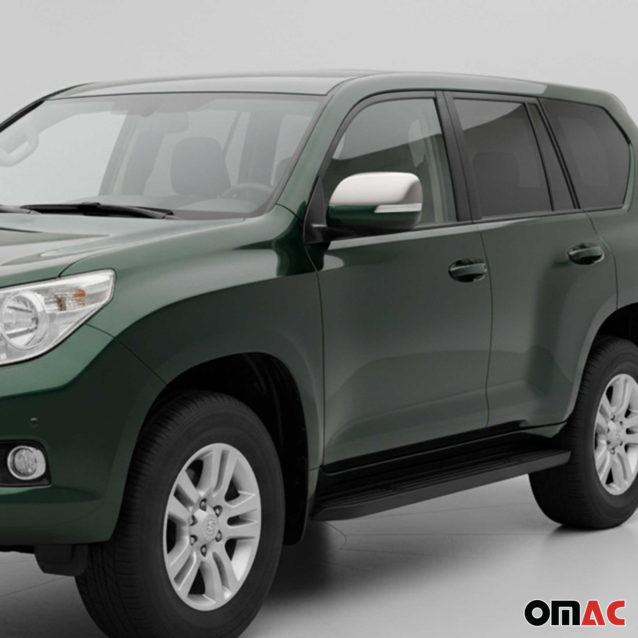 Coques de Rétroviseurs pour Toyota Land Cruiser Prado 2009-2023 Acier Argent