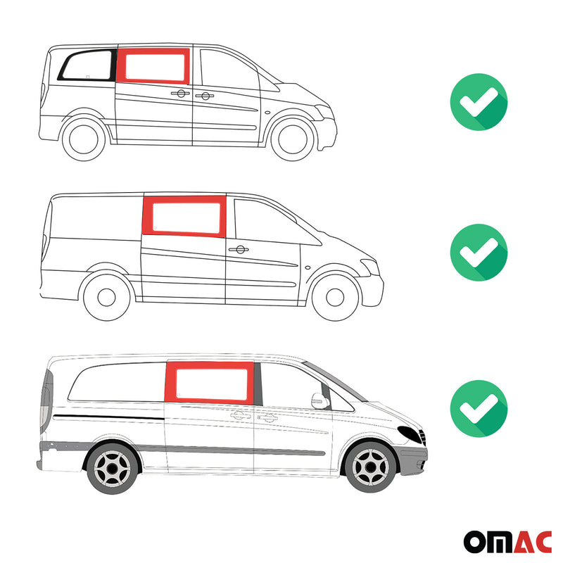 Vitre de Porte pour Mercedes Vito W639 2003-2014 L1/L2/L3 Avant Droit Verre fixe