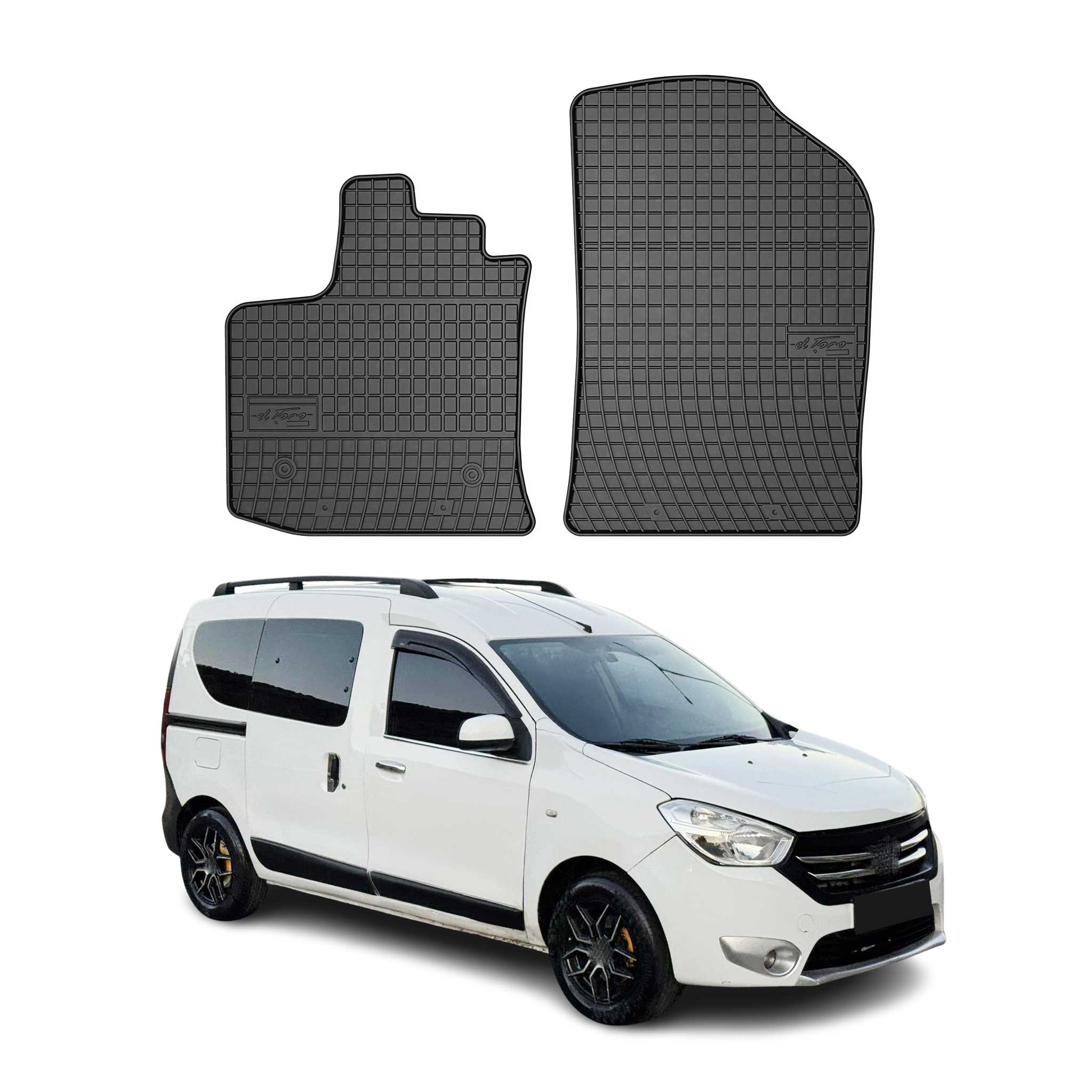 Tapis de Sol pour Dacia Dokker 2012-2022 Noir 2Pcs