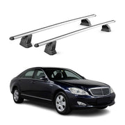 Barres de toit transversales Alu pour Mercedes Classe S W221 2006-2013 Gris 2Pcs