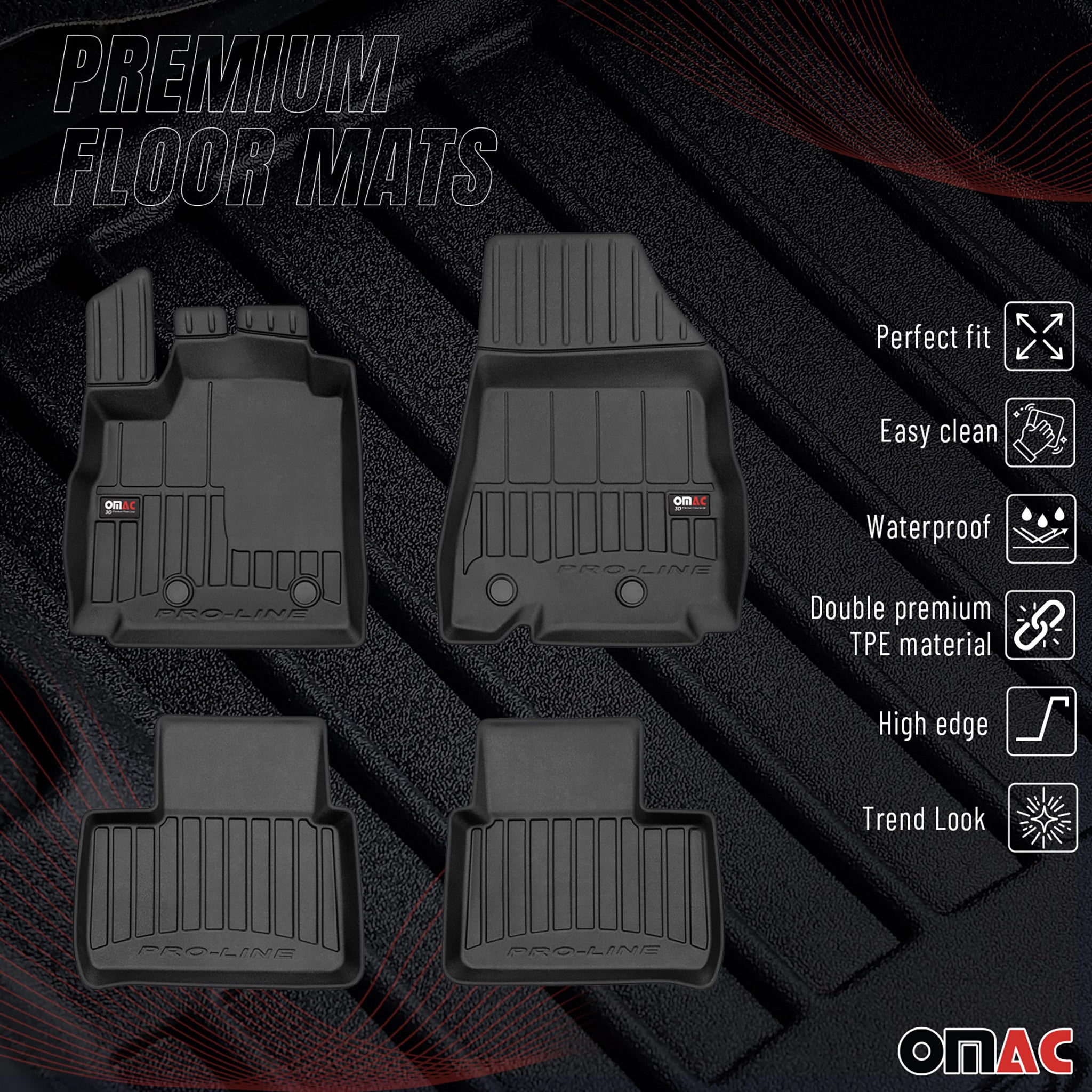 Tapis de Sol pour Renault Arkana 2019-2026 Caoutchouc TPE Noir