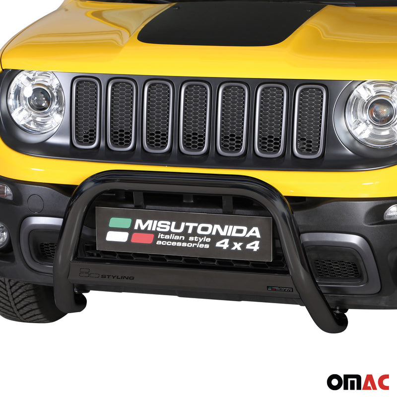 Pare-buffle Avant pour Jeep Renegade 2014-2024 63 mm en Acier Noir