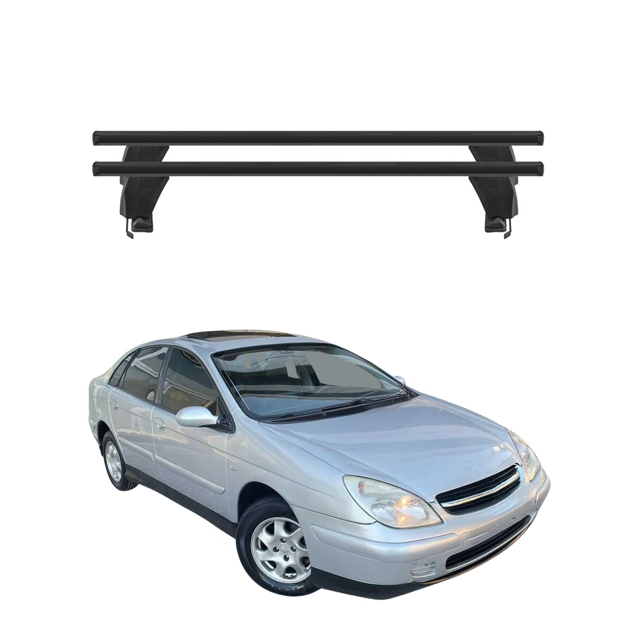 Menabo Barres de toit Transversales pour Citroen C5 I 2000-2007 Alu Noir 2x ABE