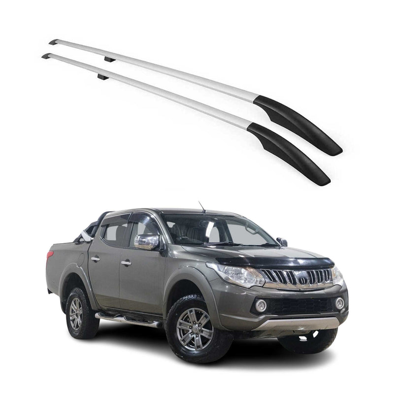 Barres de toit longitudinales pour Mitsubishi L200 Double Cab 2015-2019 Alu Gris