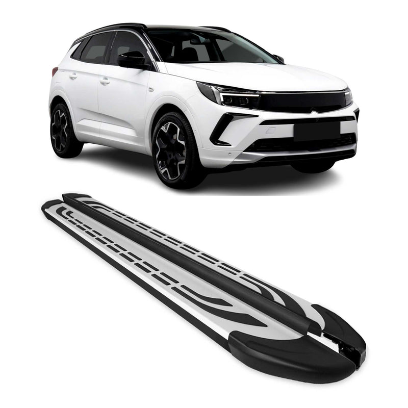 Marchepieds Latéraux pour Opel Antara 2016-2024 Aluminium Gris Noir 2Pcs