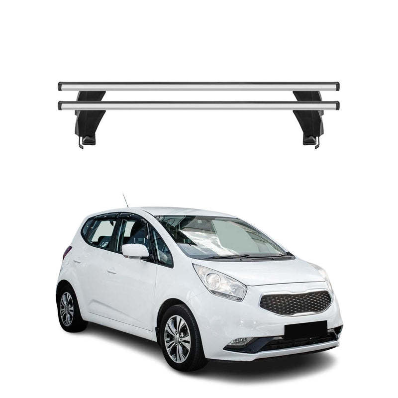 Menabo Barres de toit Transversales pour Kia Venga 2014-2019 Alu Gris ABE 2x