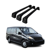 Barres De Toit Transversales pour Fiat Scudo 2007-2016 Alu Noir 3 Pcs