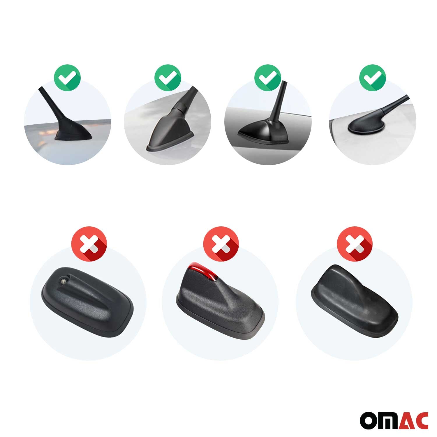 Antenne de toit Universelle Aileron Requin pour voiture Radio AM/FM Noir