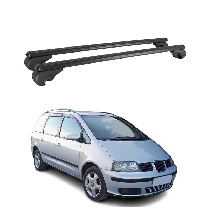 Barres de toit Transversales pour Seat Alhambra 1996-2010 Aluminium Noir
