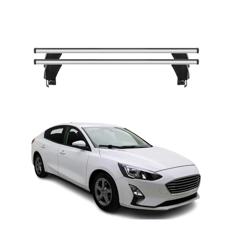 Menabo Barres de toit Transversales pour Ford Focus IV 2018-2025 Gris ABE 2x