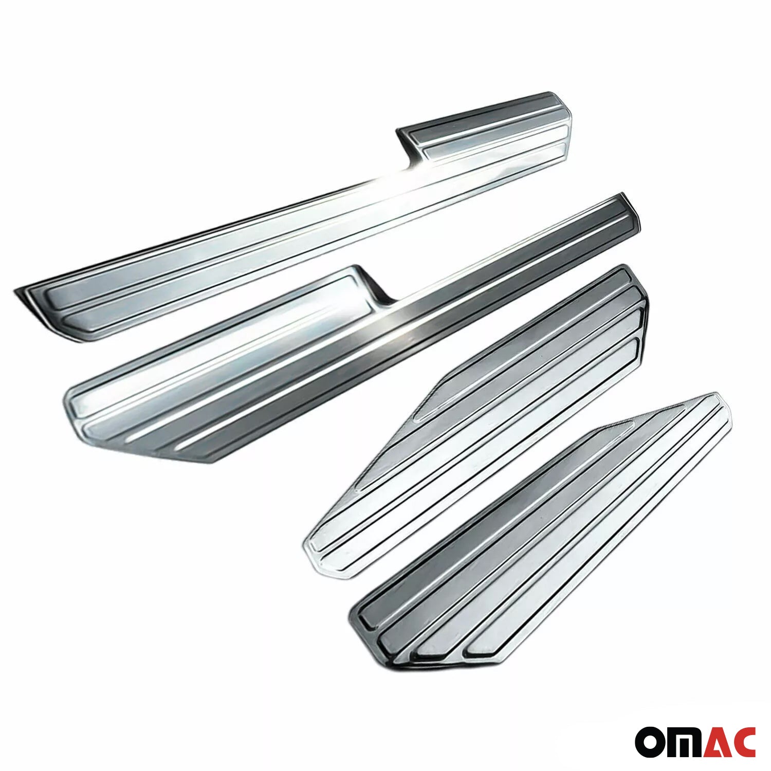 Seuil de porte intérieur pour VW Amarok 2010-2020 acier inox chromé 4 Pcs