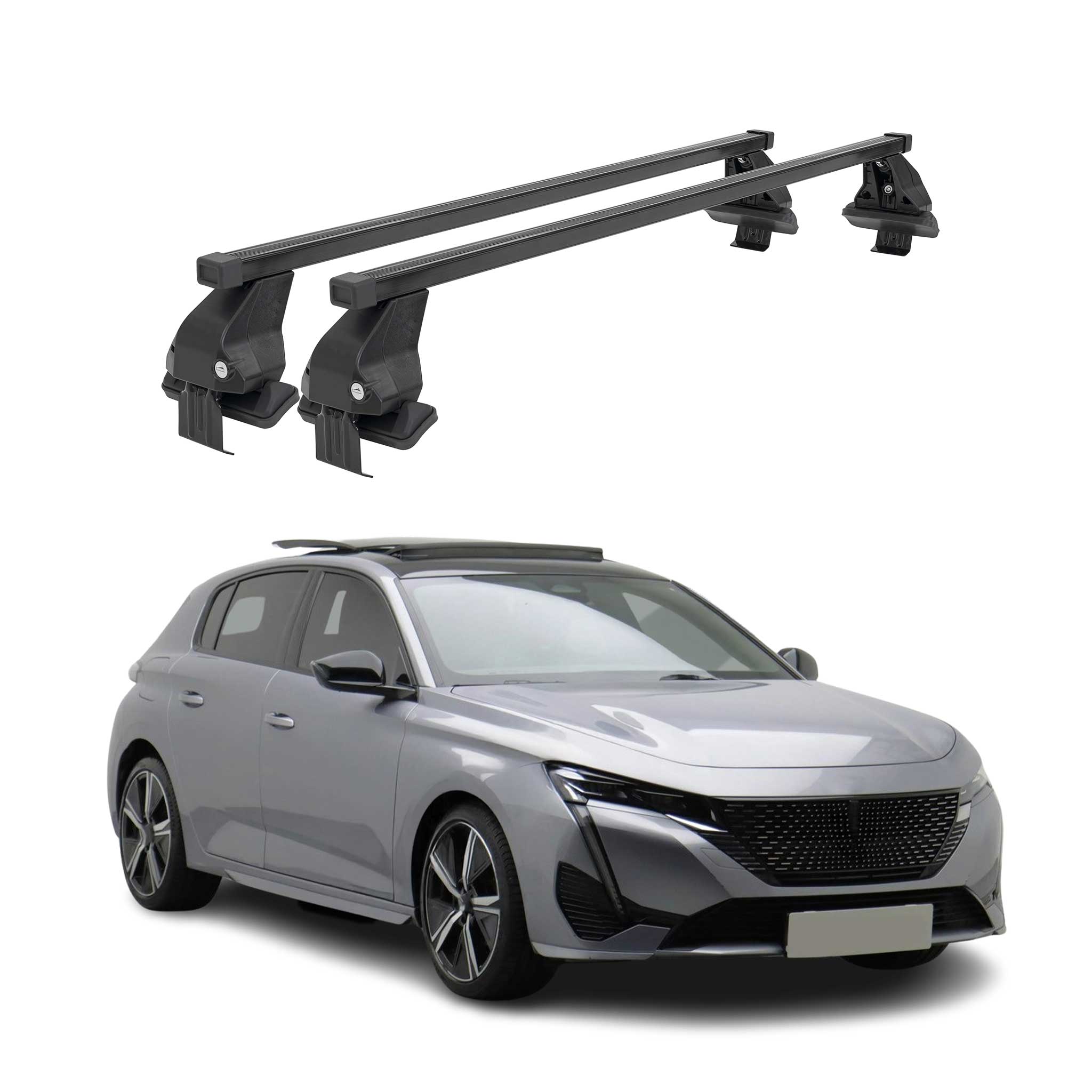 Barres Transversales Menabo pour Peugeot 308 2021-2026 Noir