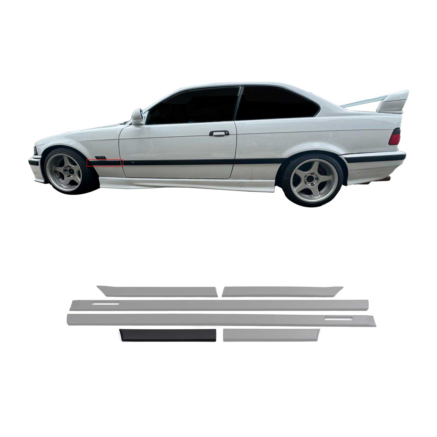 Baguettes latérales Garnitures De Portière pour BMW Series 3 E36 Coupe/ Cabrio