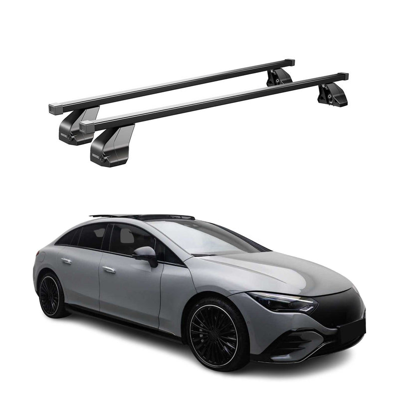 Menabo Barres de Toit Transversales pour Mercedes EQE V295 2022-2025 Alu Noir