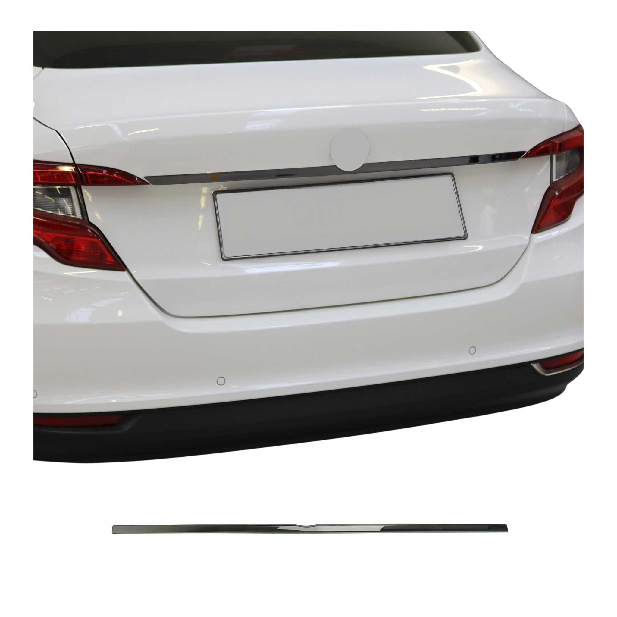 Garniture de Hayon Coffre pour Fiat Tipo 2016-2025 en acier inoxy foncé