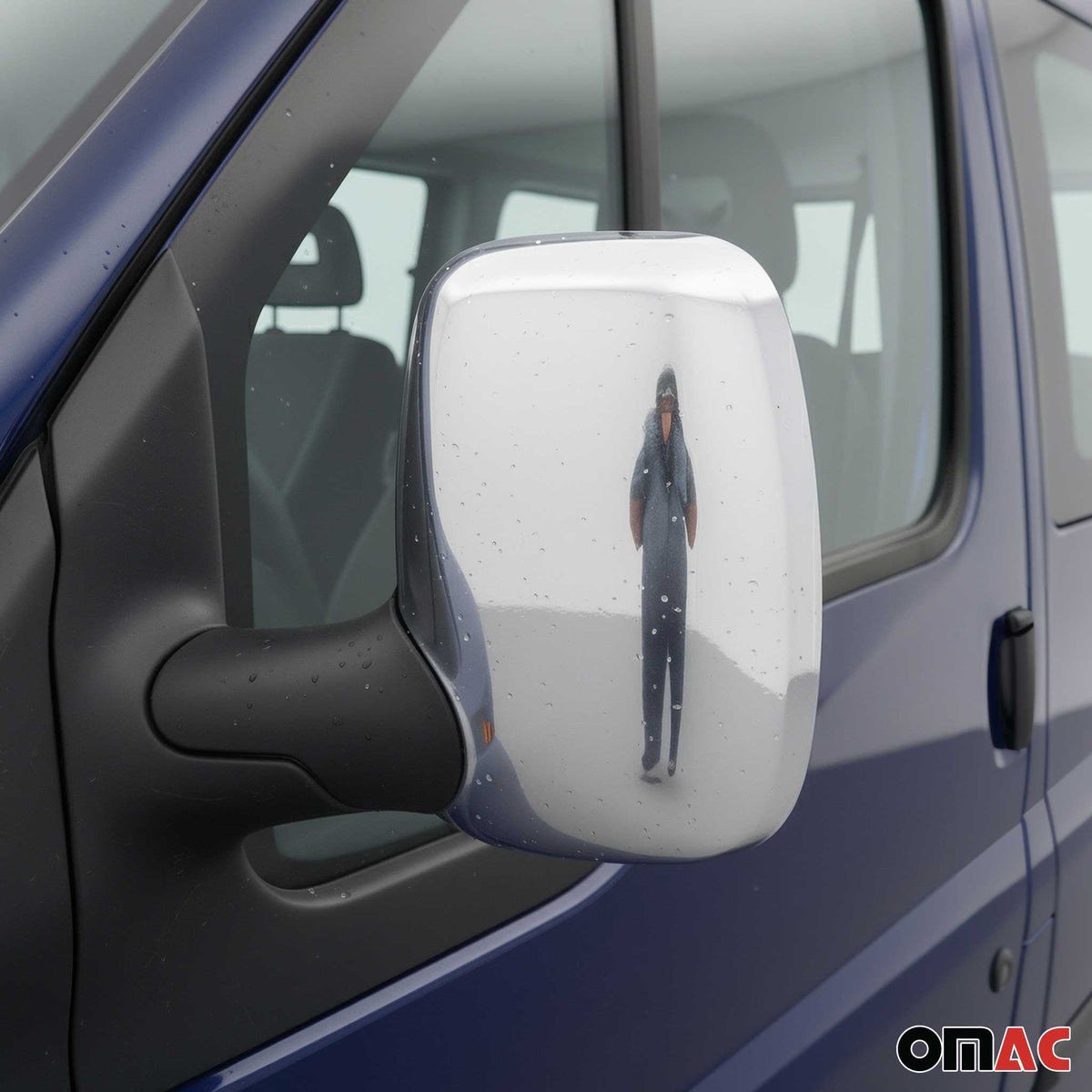 Coques de Rétroviseurs pour Ford Transit 2000-2014 en Acier Chromé Argent