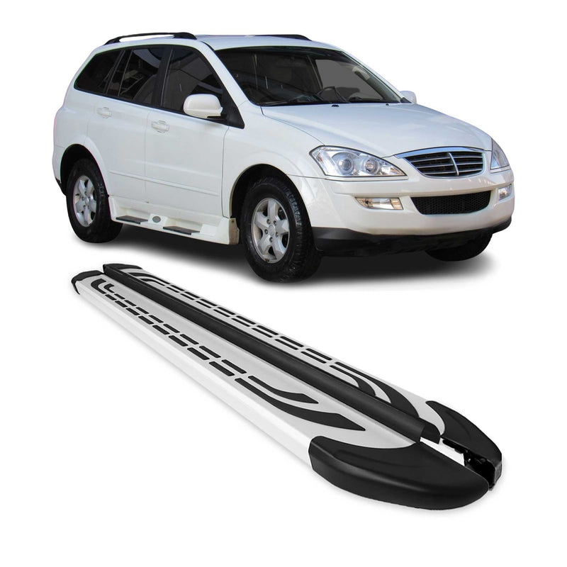 Marchepieds Latéraux pédale pour Ssangyong Kyron 2005-2014 Aluminium Gris 2Pcs