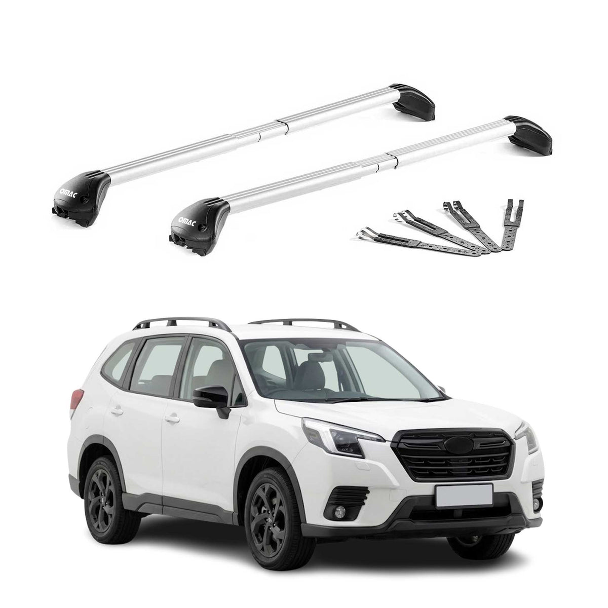 Barres de toit pour Subaru Forester VI 2025-2026 Alu Gris Argenté 2 pièces ABE