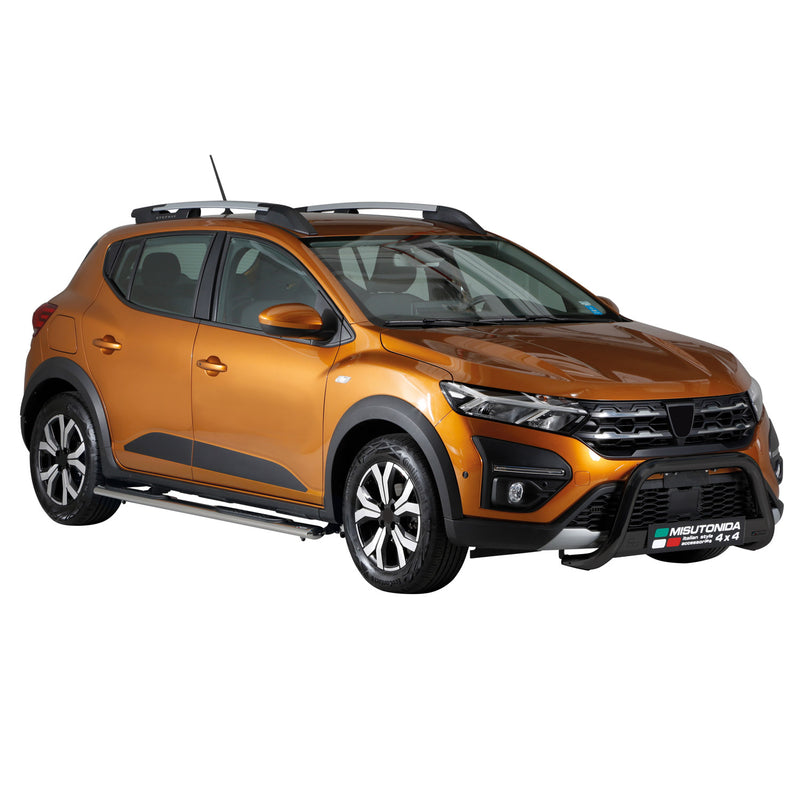 Pare-buffle Avant pour Dacia Sandero Stepway 2021-2025 63mm en Acier Inox Noir