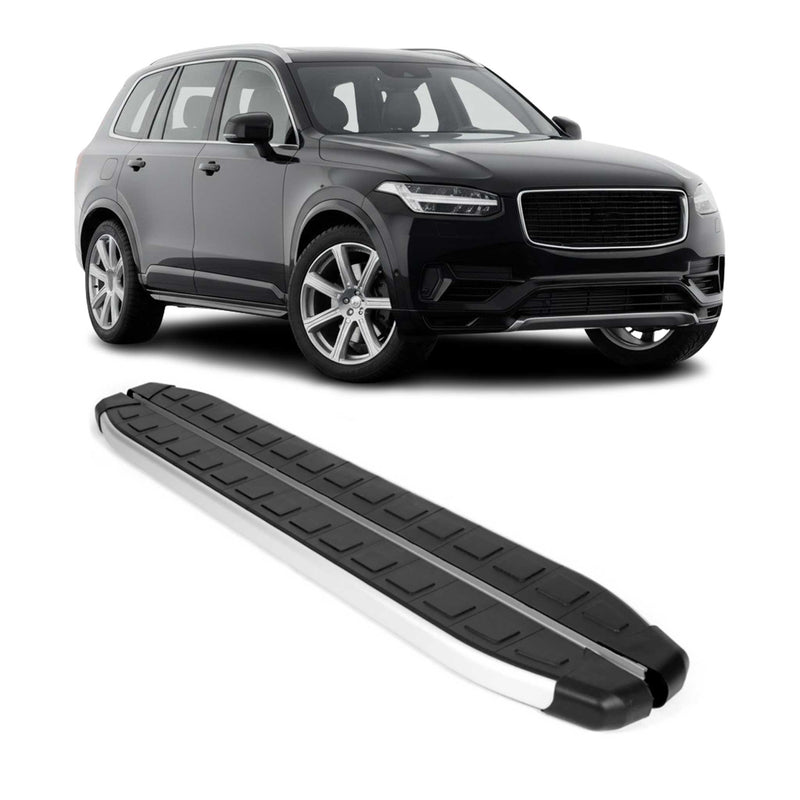 Marchepieds Latéraux pédale pour Volvo XC90 2015-2025 Aluminium Noir Gris 2Pcs