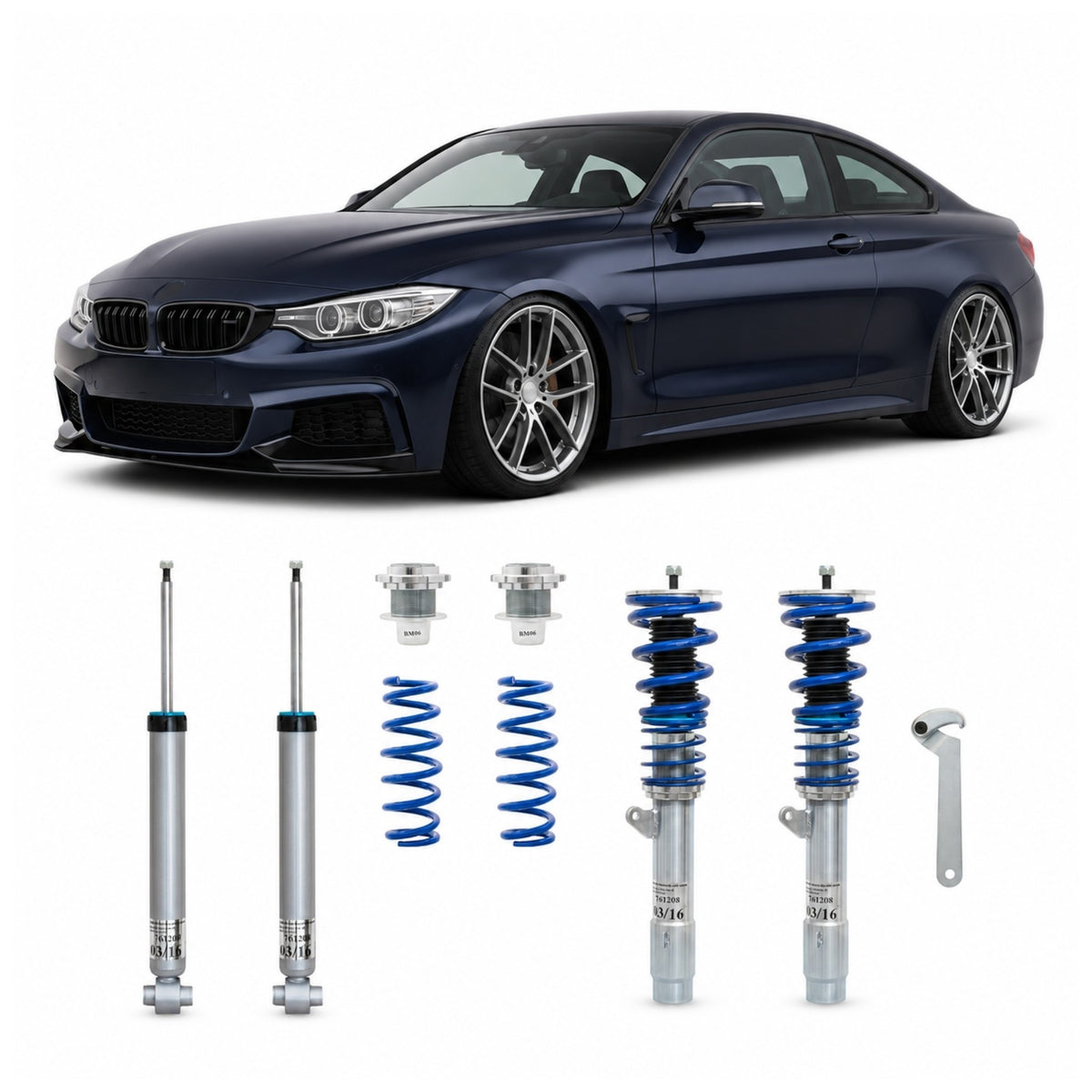 JOM BlueLine Combinés Filetés pour BMW Série 4 Coupé F32 418 420 425 428 430 435 2013-