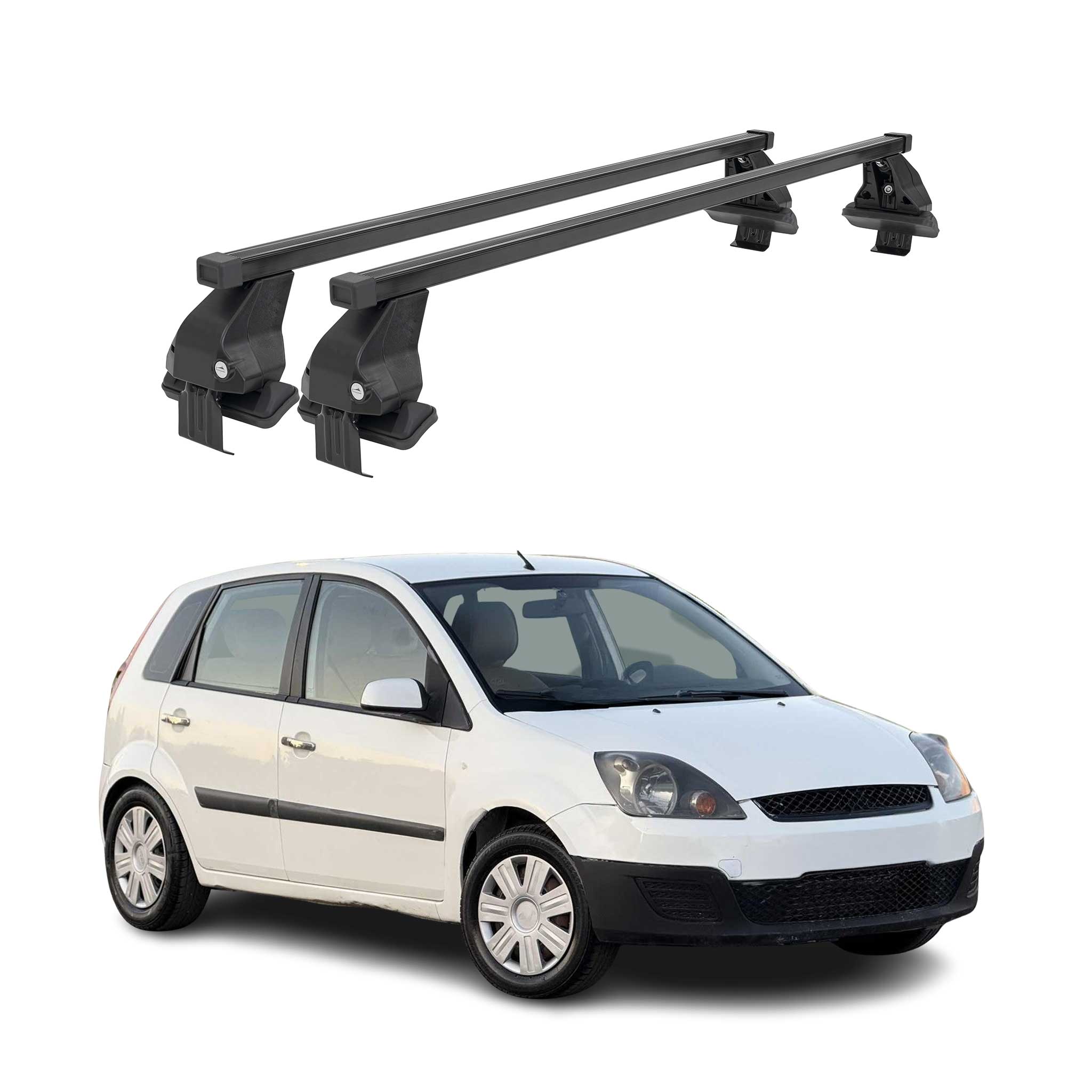 Barres Transversales Menabo pour Ford Fiesta V 2002-2008 3-portes Noir