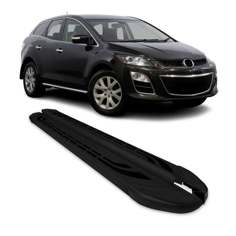 Marchepieds Latéraux pédale pour Mazda CX-7 2006-2012 Aluminium Noir 2Pcs