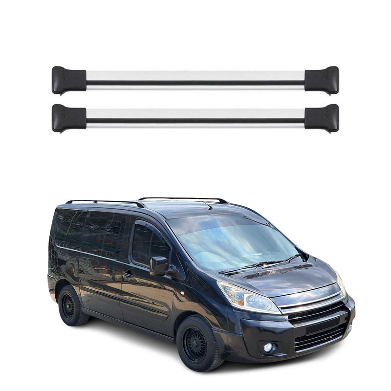 Barres de Toit Transversales pour Citroen Jumpy 2007-2016 2pcs Alu Gris ABE