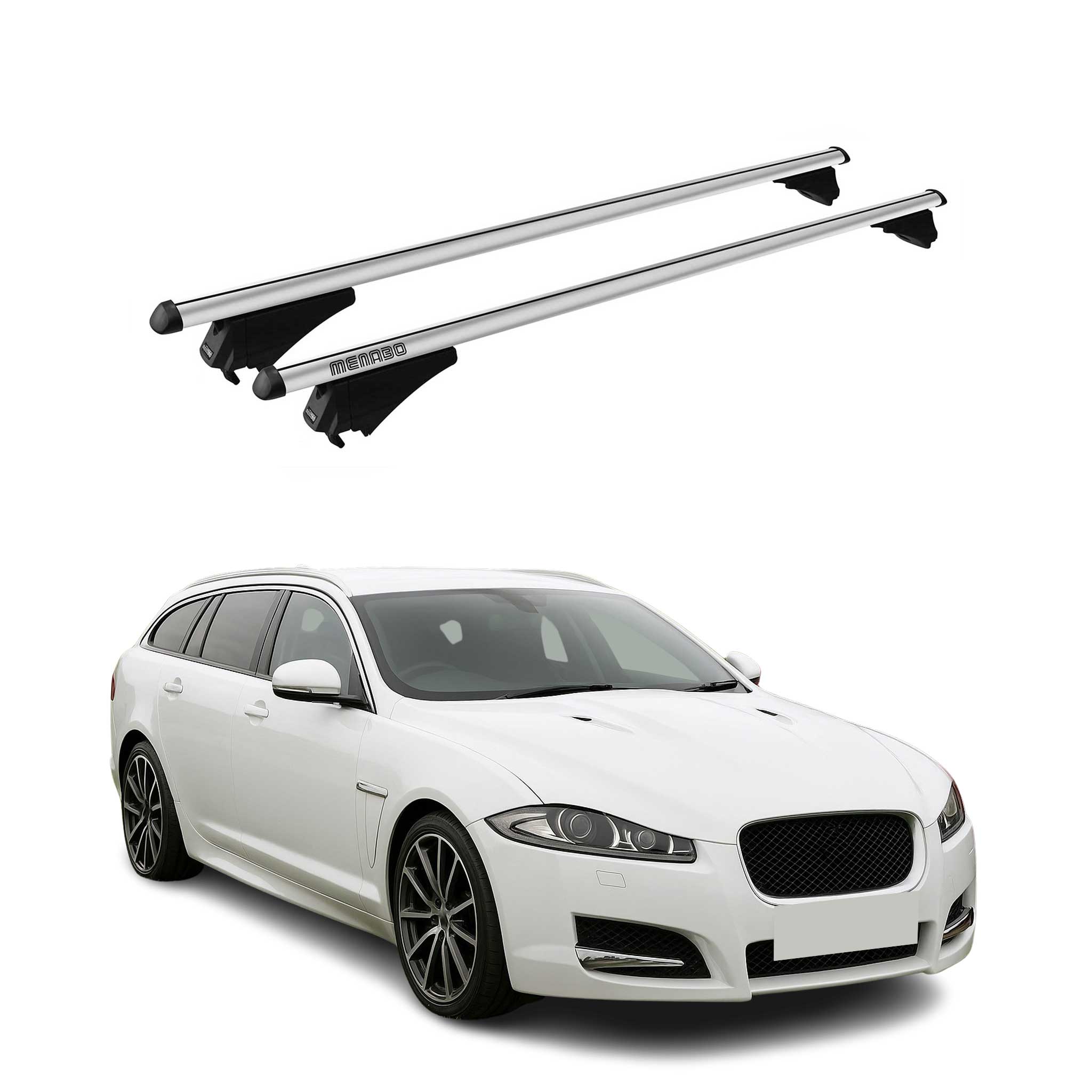 Tiger Barres de toit transversales pour Jaguar XF Sportbrake 2008-2015 Gris