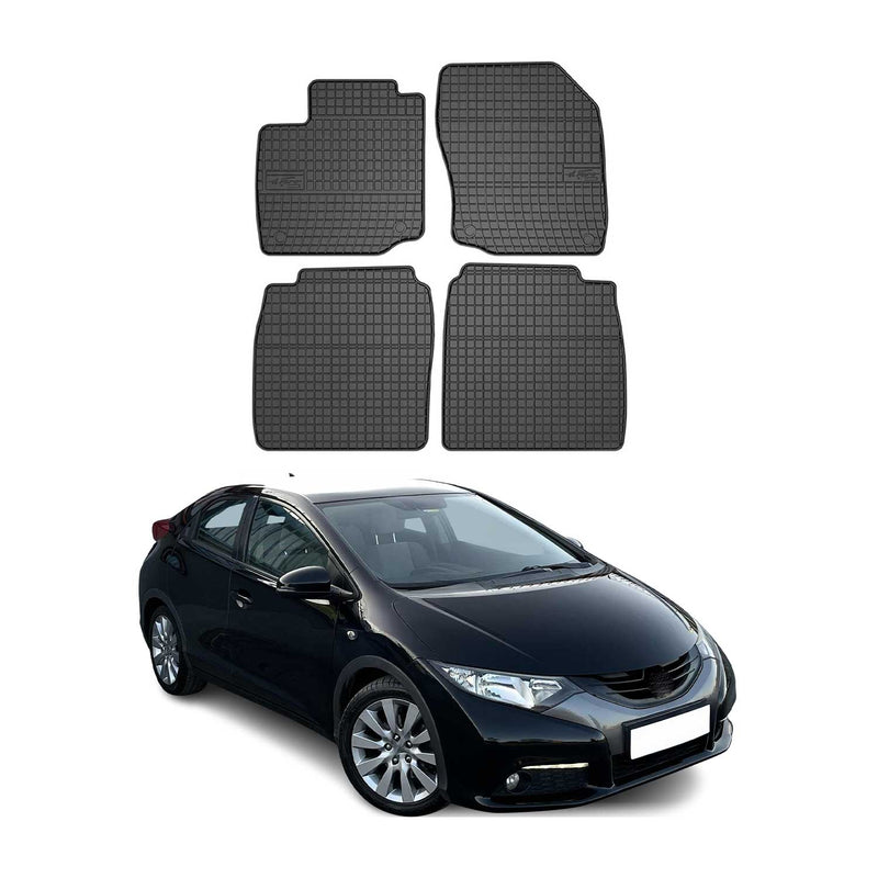Tapis de Sol pour Honda Civic 2012-2017 Caoutchouc Noir
