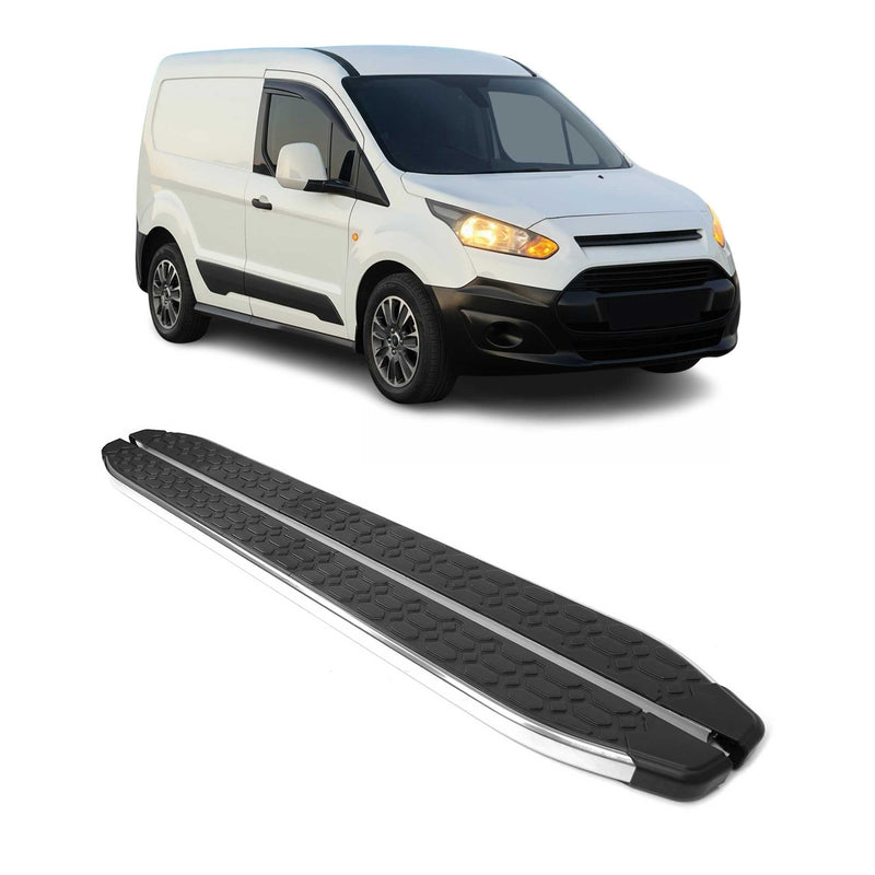 Marchepieds Latéraux pour Ford Connect 2014-2021 inox Argent Noir L1 Court 2Pcs