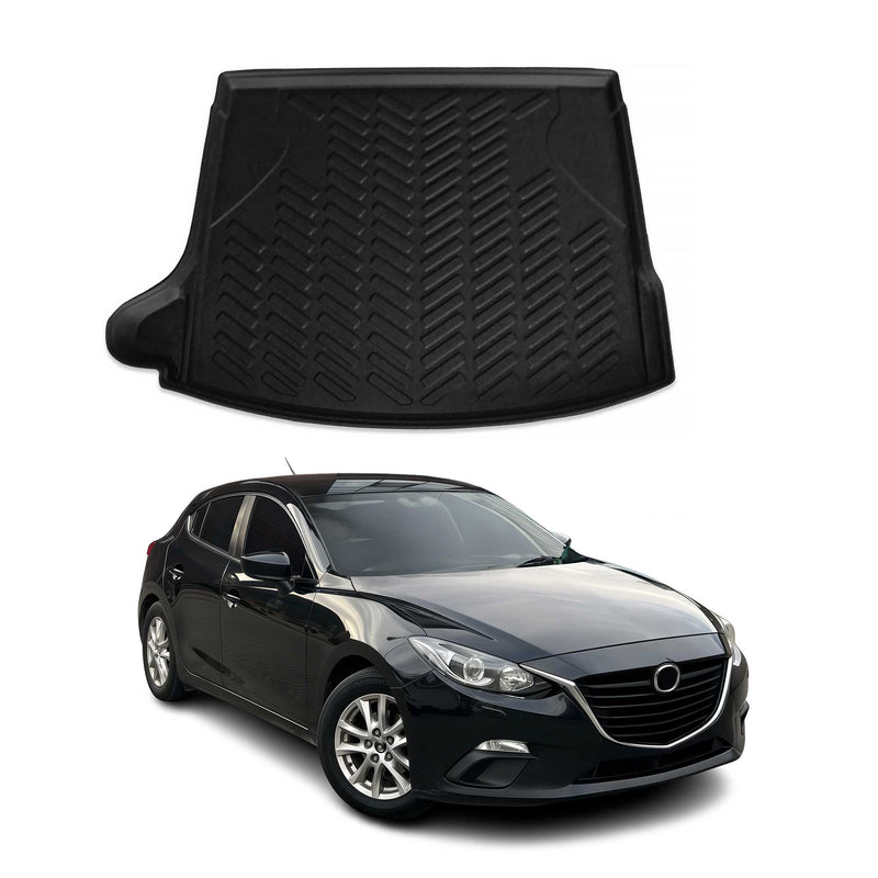 Tapis de Coffre pour Mazda 3 2014-2022 Bicorps en TPE Noir