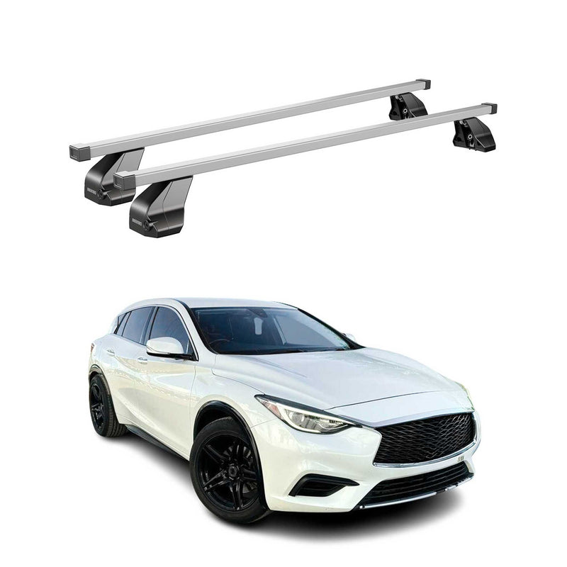 Barres de toit transversales pour Infiniti QX30 2016-2019 Acier Gris