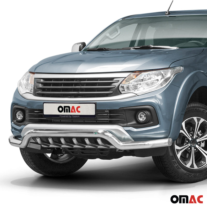 Pare-Buffle Avant Pour Fiat Fullback 2016-2019 en Acier Argent