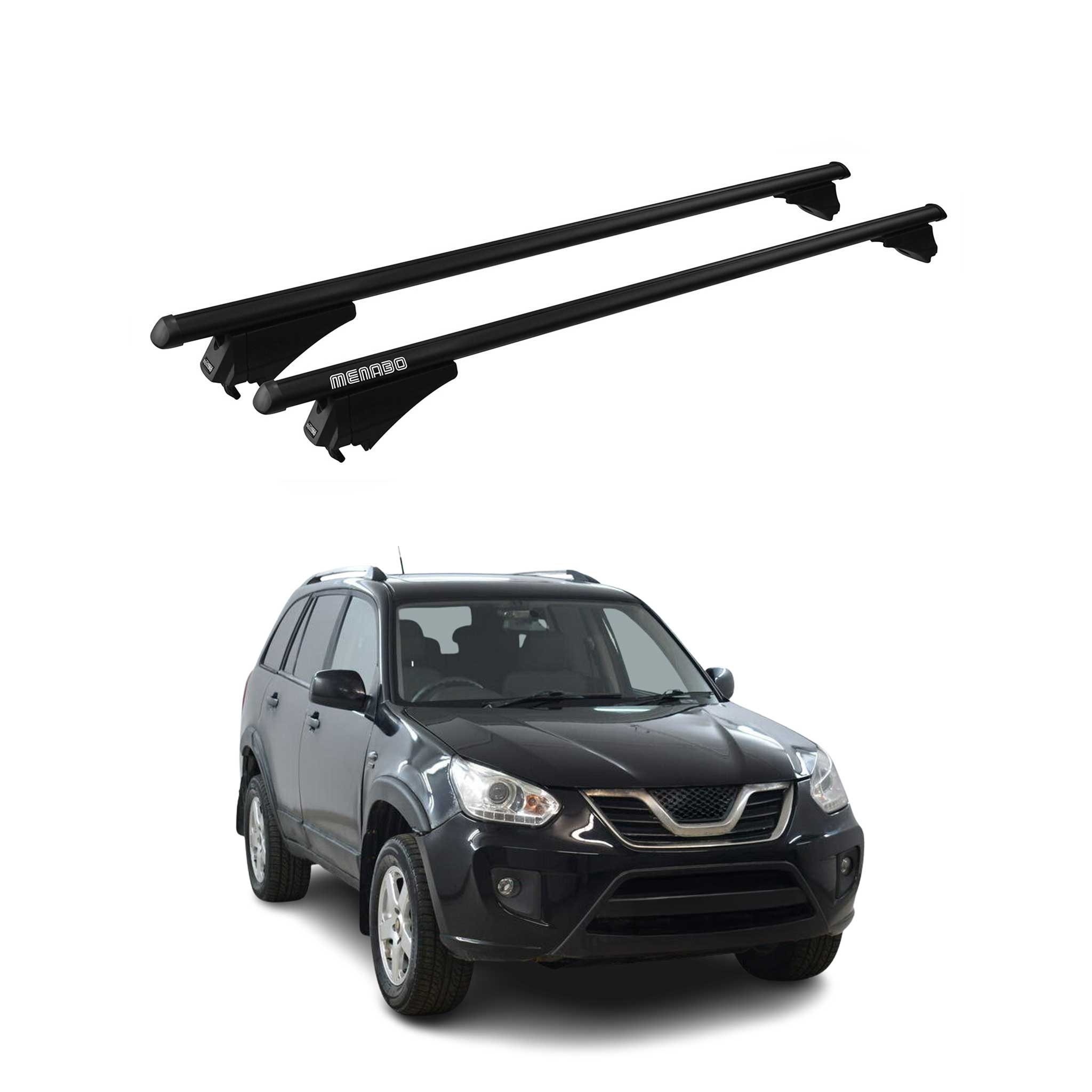 Tiger Barres de toit transversales pour Chery Tiggo 2011-2016 Noir