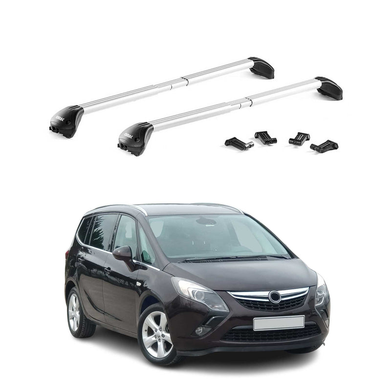 Barres de toit transversales pour Opel Zafira C Tourer 2011-2019 Alu Gris 2x ABE