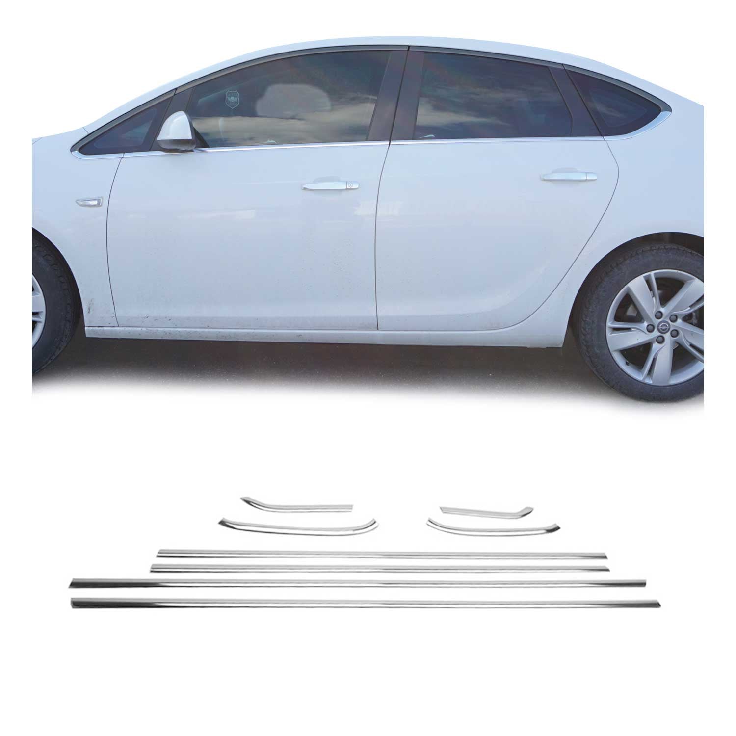Garniture de Fenêtre pour Opel Astra J HB 2010-2015 Acier Inox 8Pcs