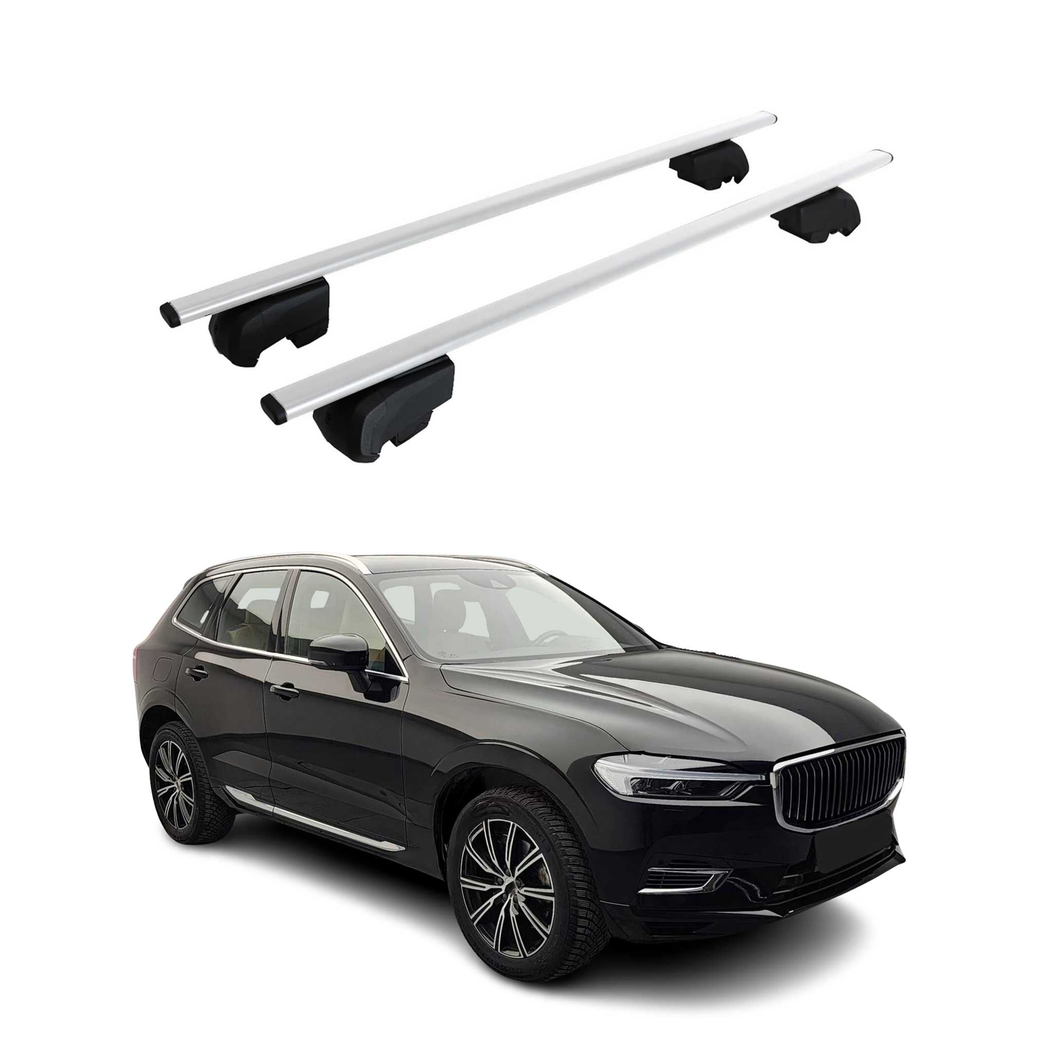 Barres de toit Transversales pour Volvo XC60 2018-2026 ABE Gris 2x