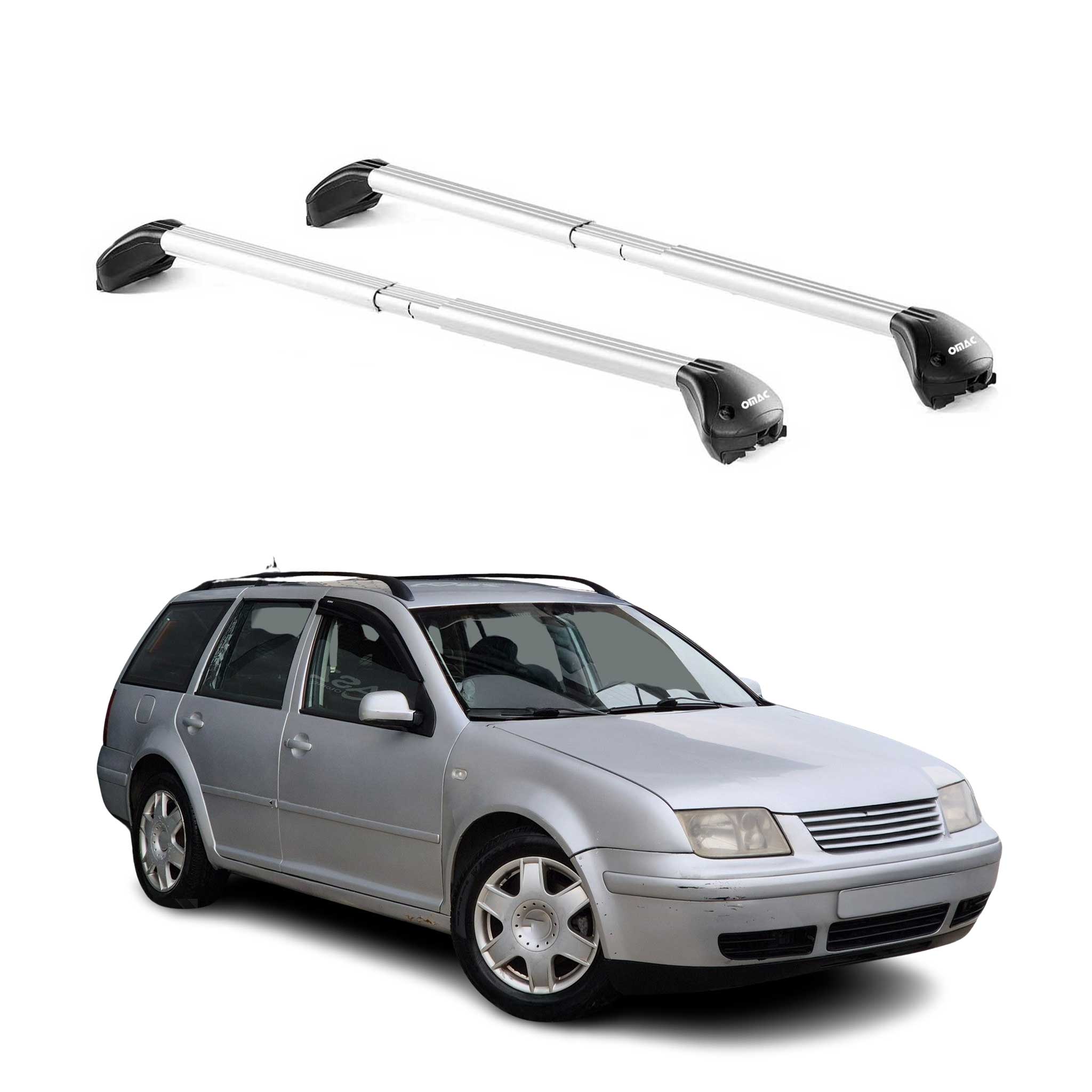 Barres de toit pour VW Bora Wagon 1J 1999-2005 5P Gris Argenté 2 pièces ABE
