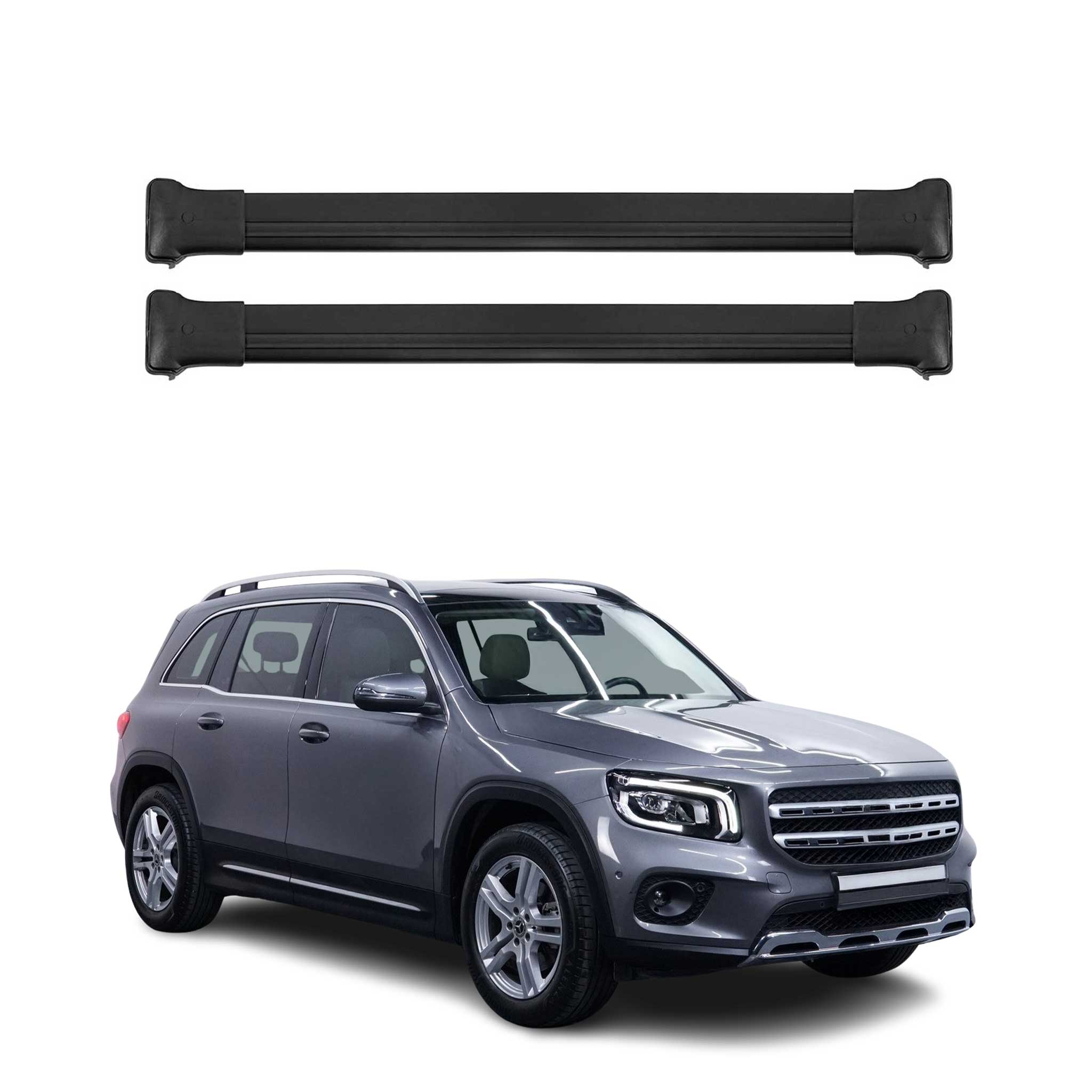 Barres de toit transversales pour Mercedes GLB X247 2019-2026 Aluminium Noir 2x
