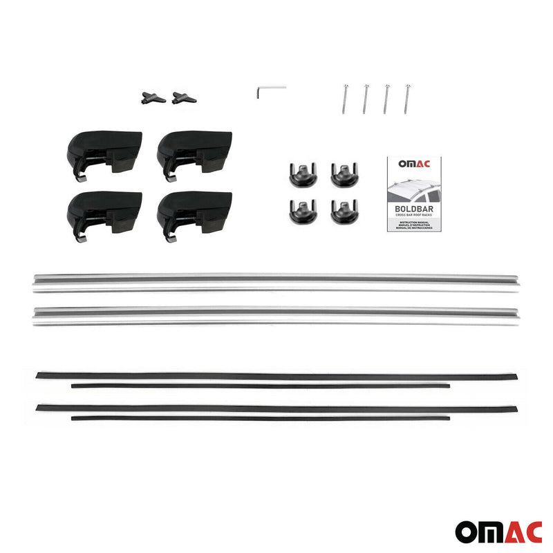 Barres de toit Transversales pour Mercedes EQA 2020-2023 Aluminium Gris ABE