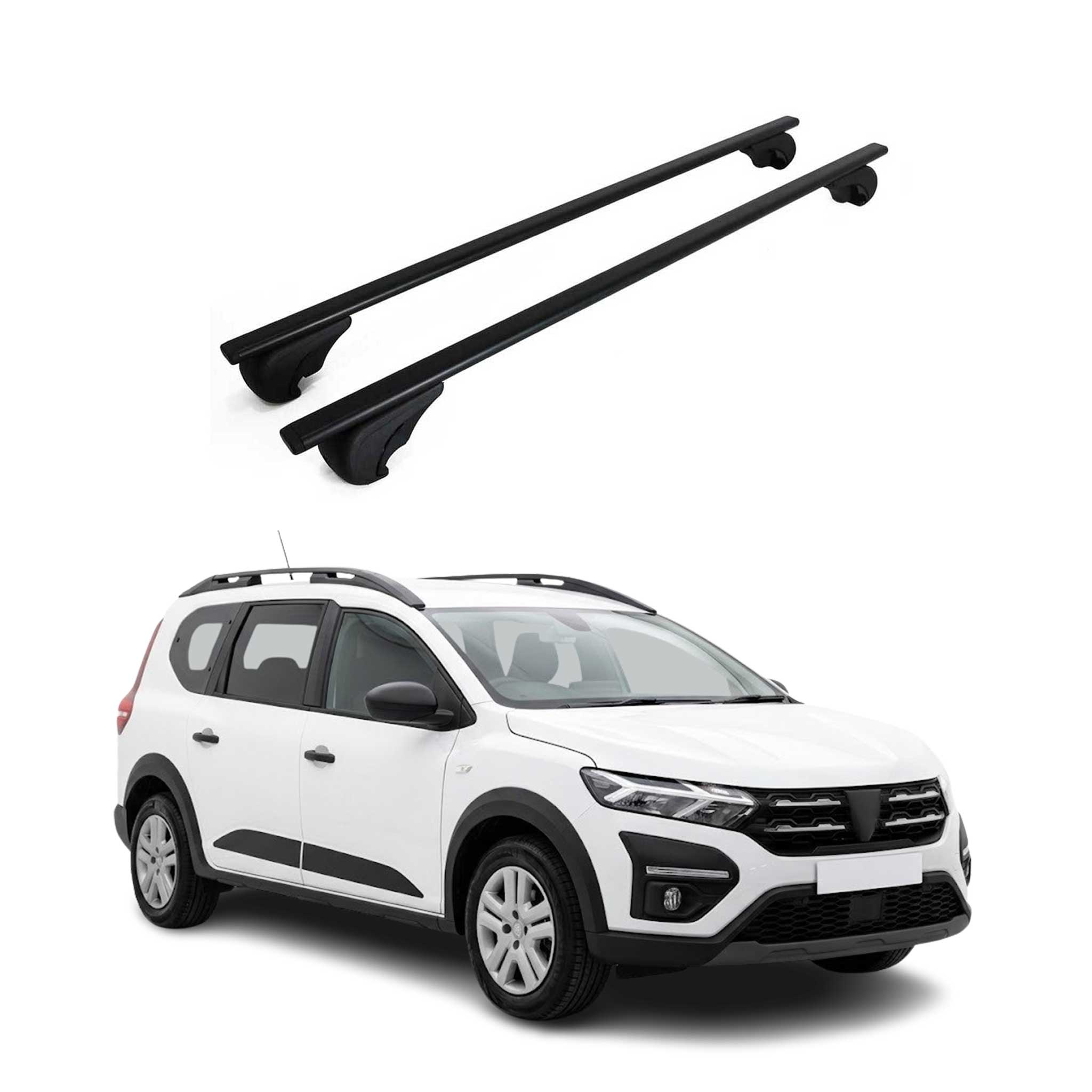 Barres de toit Transversales pour Dacia Jogger 2022-2026 Fer Noir 2Pcs