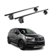 Barres de toit transversales acier pour Opel Crossland X 2017-2026 TÜV Noir 2Pcs