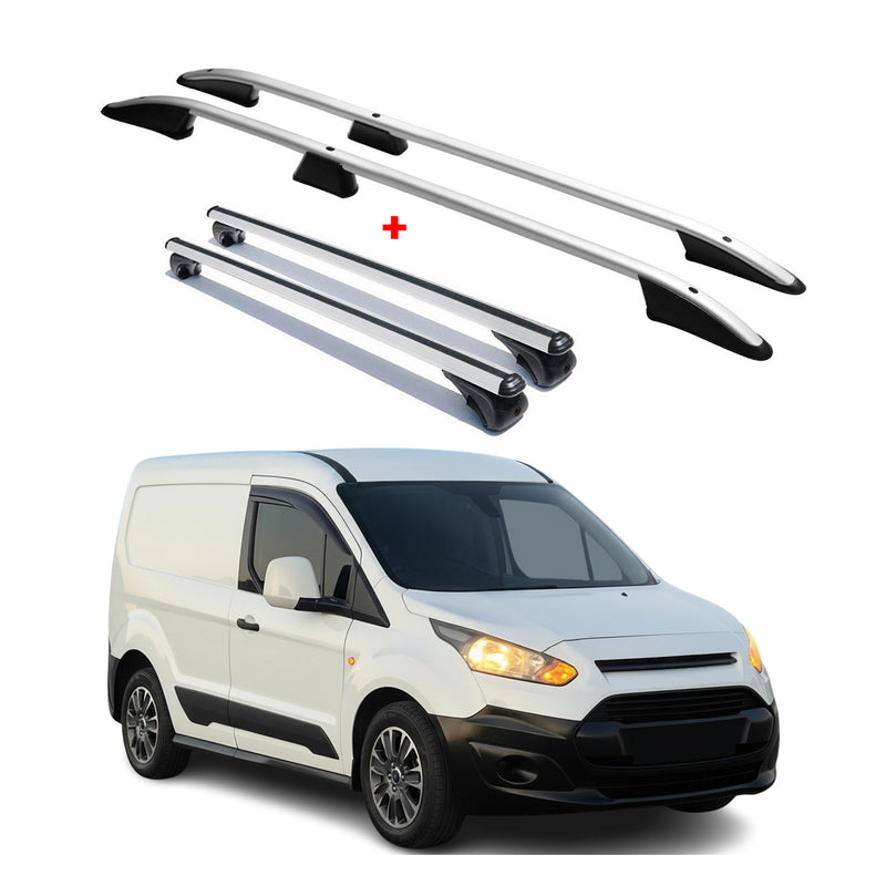 Kit Barres de toit pour Ford Connect 2014-2021 Alu Gris L1 Empattement Court 4x