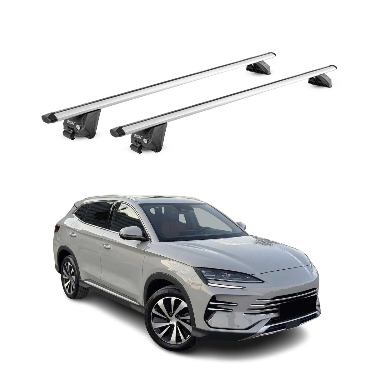 Barres de toit transversales pour BYD Seal 6 2025-2026 Aluminium Gris ABE