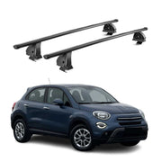 Barres de toit transversales acier pour Fiat 500 X 2015-2026 TÜV 75 kg Noir 2Pcs